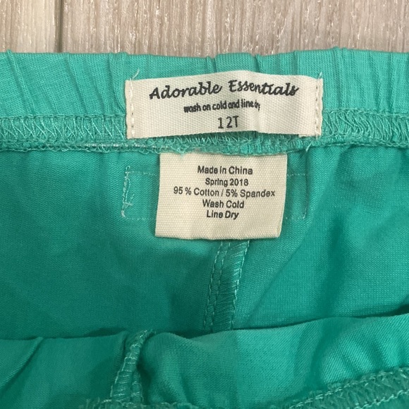 EUC Girls Adorable Essentials Ruffle Leggings Size 12 Solid Green Teen Tween - Picture 6 of 8